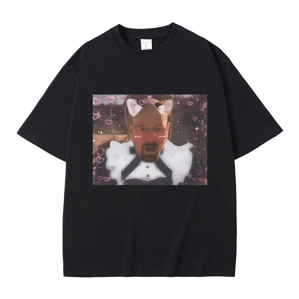 مضحك والتر الأبيض خادمة Uwu نمط تي شيرت كسر سيئة تي شيرت 2025 الصيف الرجال النساء موضة س الرقبة القطن تي شيرت ريترو