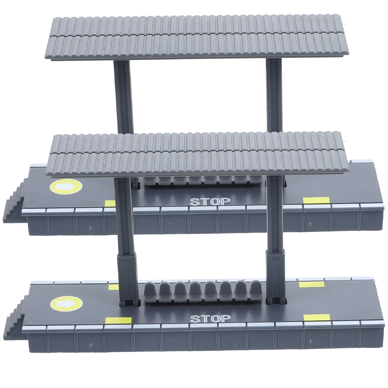 Plataforma de estación de ferrocarril de plástico duradero, tren de simulación, accesorio de paisaje decorativo, modelo de plataforma, 2 uds.