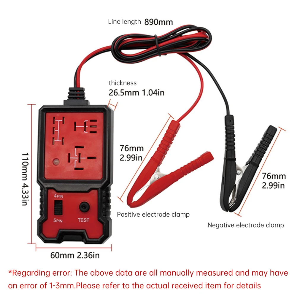 Car Relay Tester Voltage Tester Automotive Electronic Relay Tester LED Indicator Light 12V Car Battery Checker Universal