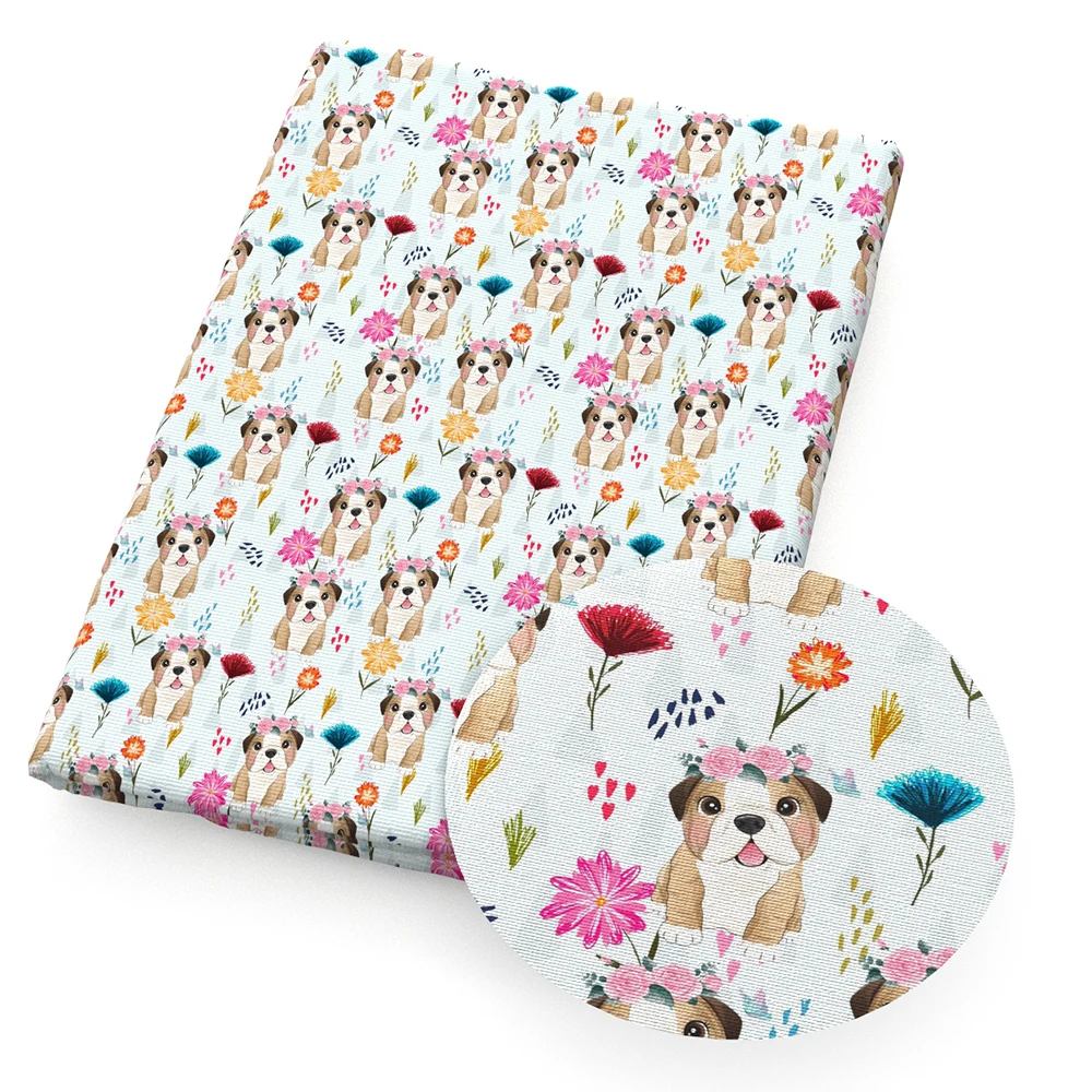 Cute Animals Dogs Printed Polyester Pure Cotton Material By the Meter Patchwork Tissue Sewing Quilting Fabrics Needlework