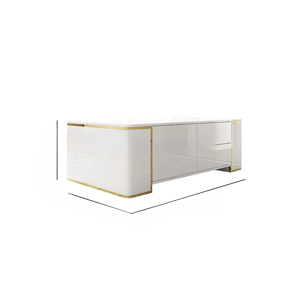 White High Gloss Living Room Muebles TV Unit Entertainment Center Cabinet Light Luxury Modern Furniture 6 Drawers TV Stands