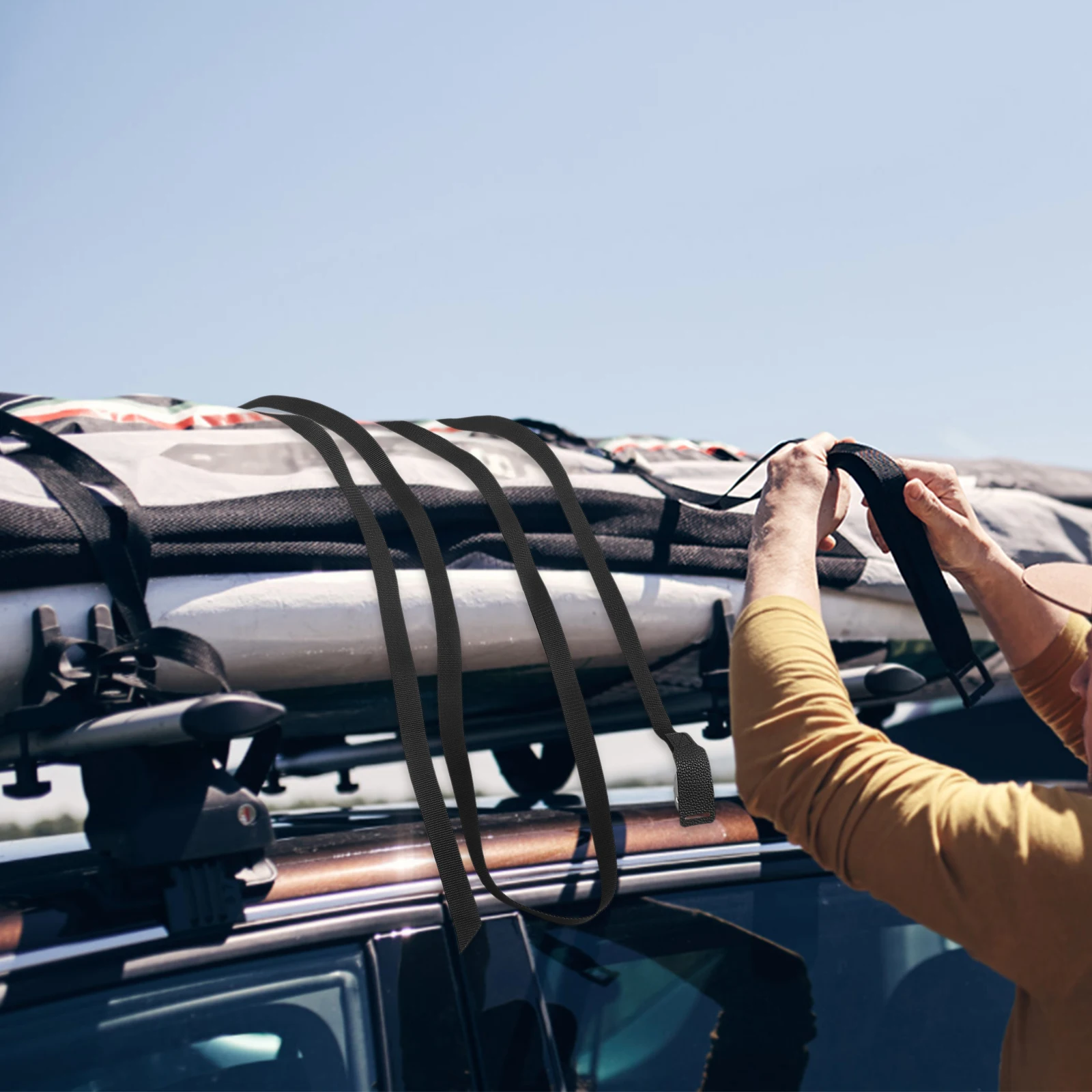 

Heavy Duty Lashing Straps For Kayak Roof Rack Tie Down Strap Surfboard Canoe Sup Board Secure Fixing Belt Buckle Durable