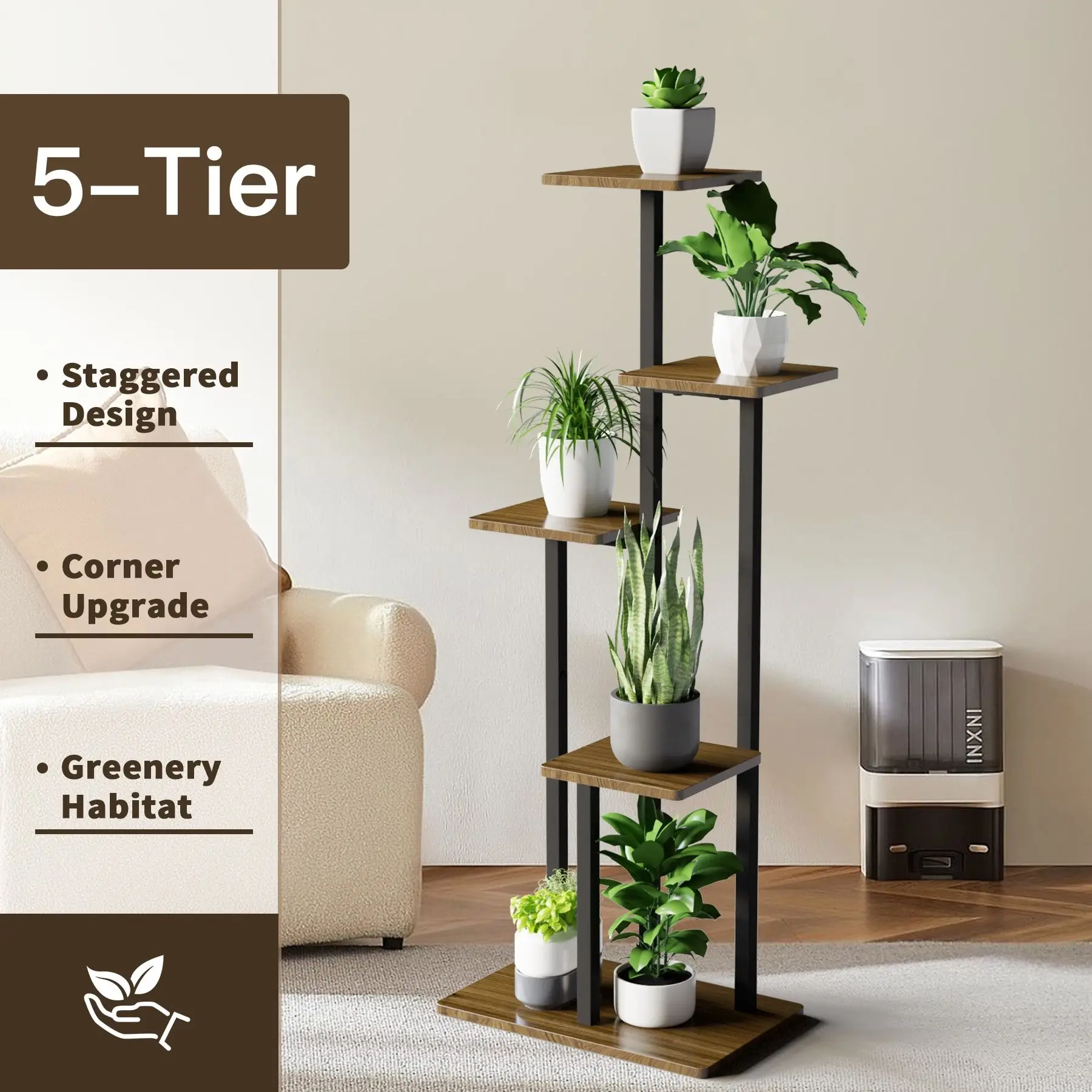 

5-layer houseplant stand, multi-layer plant stand, suitable for a variety of houseplants, elegant vintage design plant stand