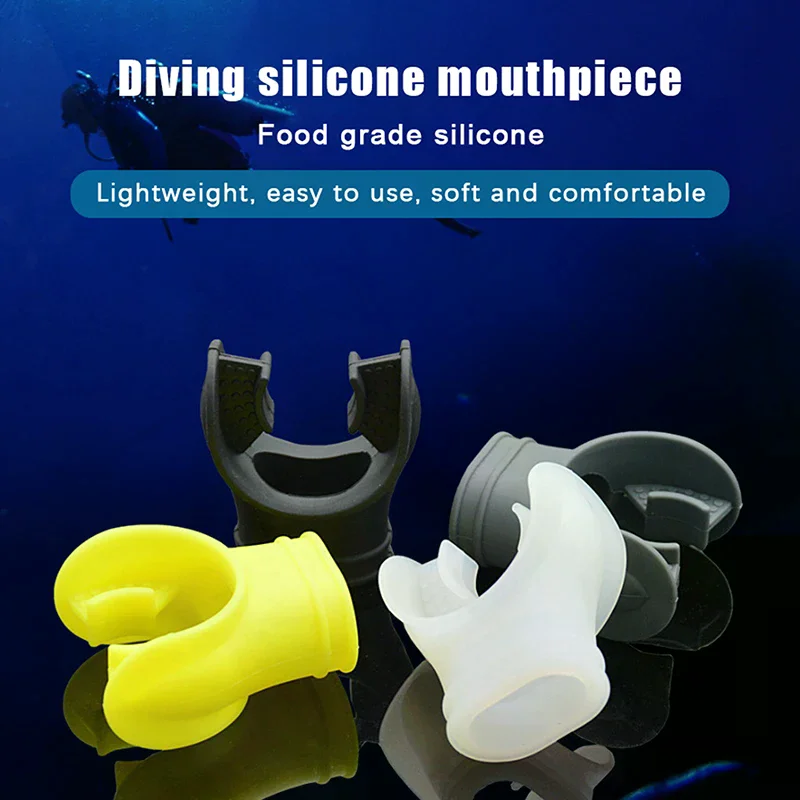 1 Set Deep Snorkeling Underwater Mouthpieces Silicone Snorkel Mouthpiece Diving Regulator Mouthpiece Cover For Water Sports