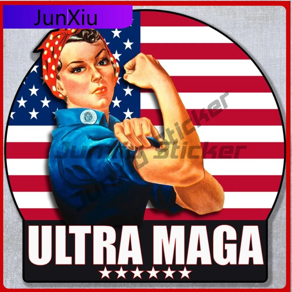 

Rosie Rivet Ultra Maga Sticker Make America Great Again Anti Scratch Exterior Decor Decals Suv Motorcycle Bicycle Skateboard Lap