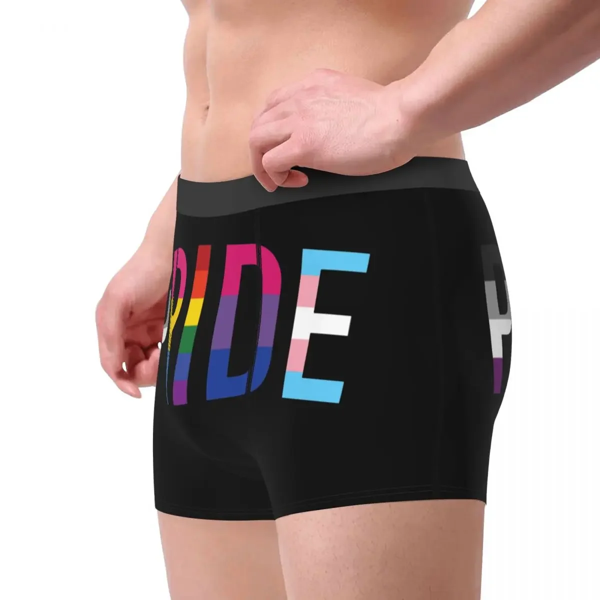 Funny Boxer Shorts Panties Briefs Men's Gay Pride LGBT Underwear Lesbian Asexual Pansexual Bisexual Breathable Underpants