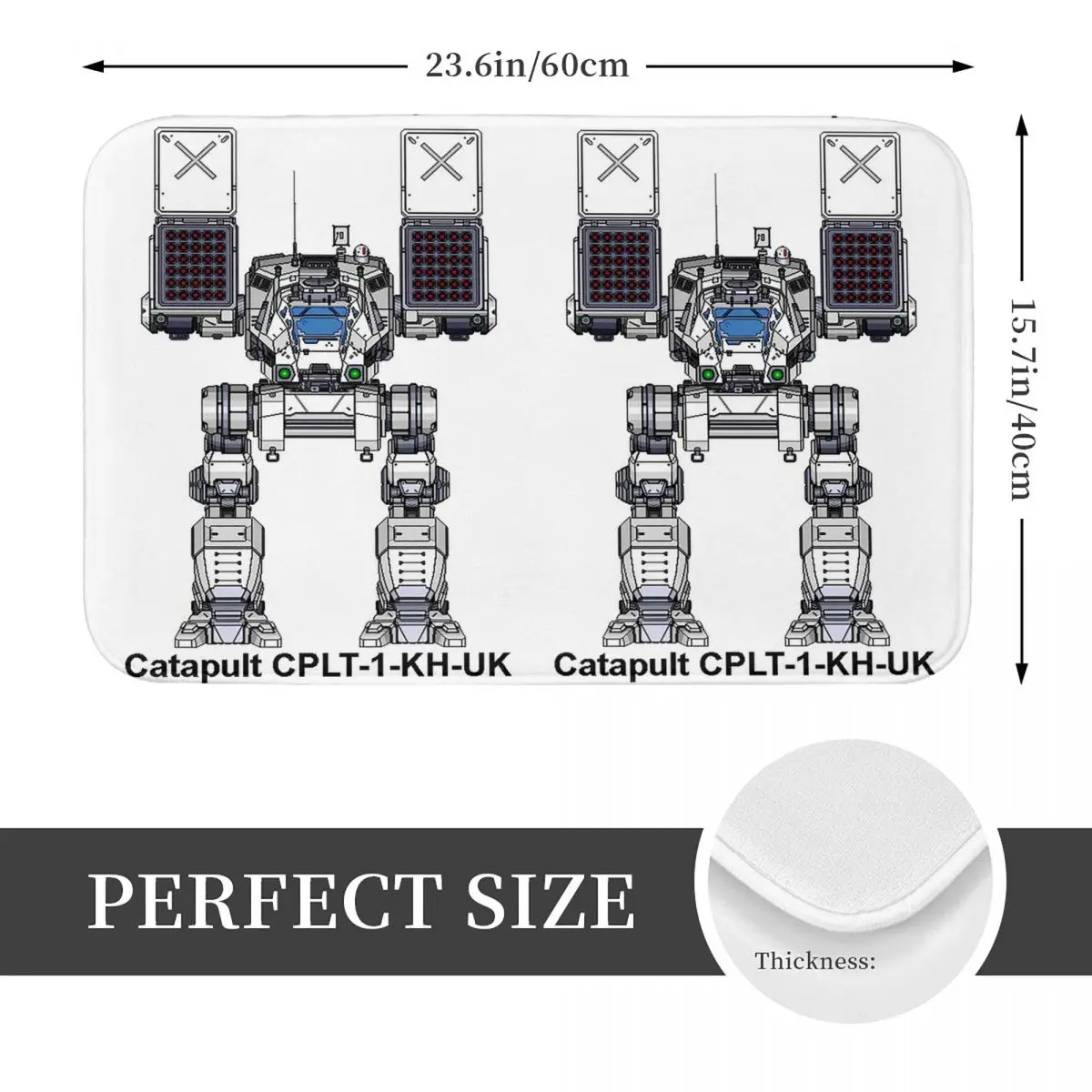 Catapult CPLT-1-KH-UK Inner Sphere BattleMech Non-slip Doormat Floor Mat Carpet Rug for Kitchen Entrance Bedroom Footpad Mats