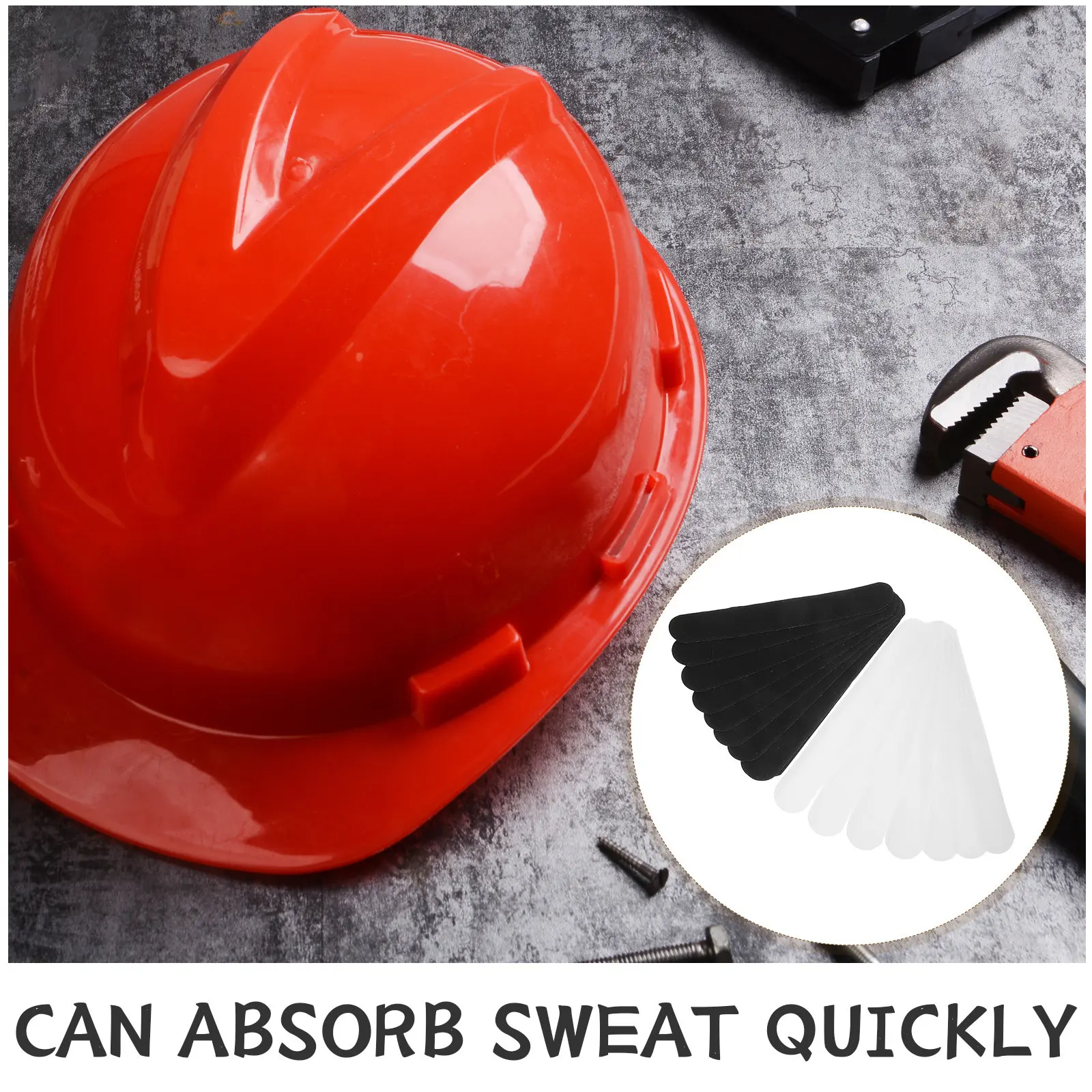 40Pcs Hat Liner Pad Disposable Sweatband Adhesive Caps Sweatband Non-Woven Sweat Absorbing Sheets Hat Sweat Pad for Gym Running