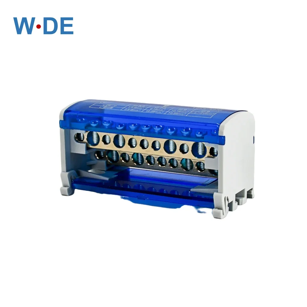 Din Rail Terminal Block Distribution Block Box WDH211 Modular Screw Connection Power Universal Electric Wire Junction Box 1 PC