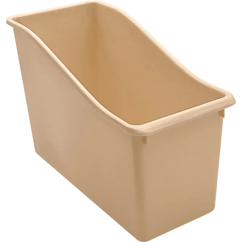 Plastic Book Bin, Light Brown, Pack of 6, desk organizer, desk accessories