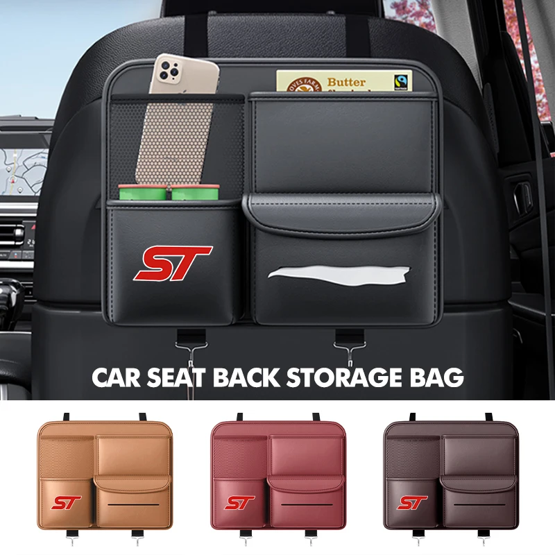 

Car Seat Back Storage Bag Wear-Resistant Car Backseat Organizer For Ford ST Racing Performance Focus Mk2 Mk3 MK4 Fiesta Ranger