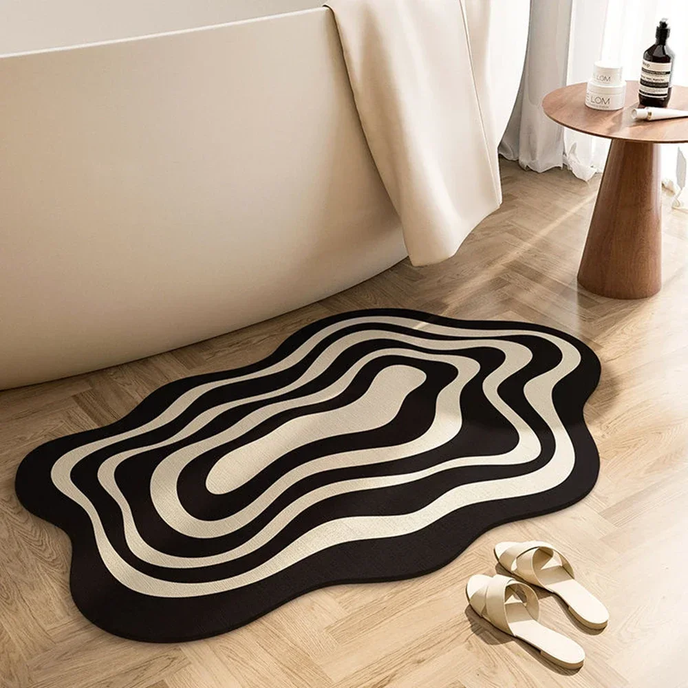 

Super Absorbent Bathroom Mat Non-Slip Diatom Mud Toilet Pad Quick-Drying Floor Mat Home Bath Mat Shower Rug