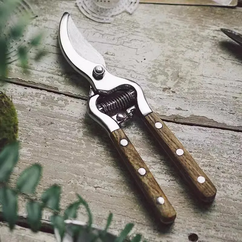 

Pruning shears, mandarin wood handle floral fruit tree pruning, branch pruning flower branch scissors save effort