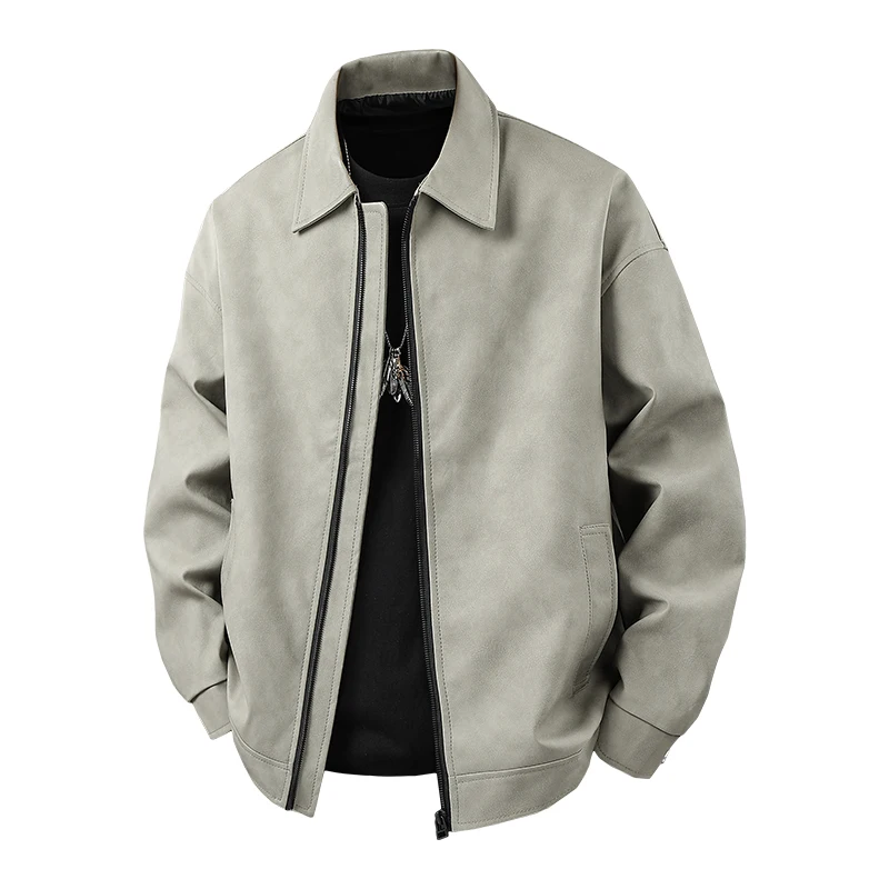 

Outdoor Fashion Trend Men's Windproof Warm Imitation Leather Jacket Comfortable Versatile Breathable Outdoor Handsome Jacket