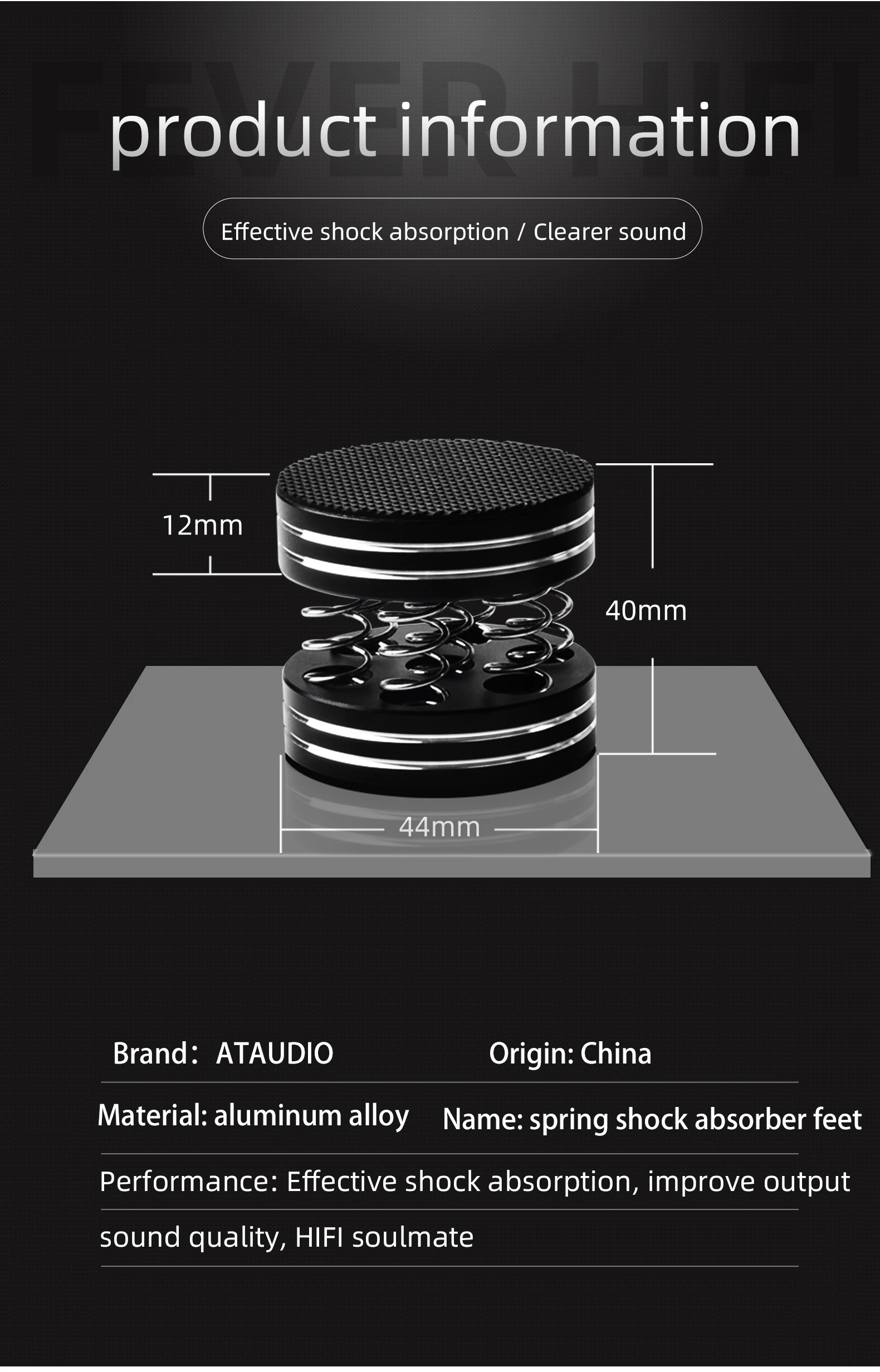 ATAUDIO HiFi Standfüße Audiophile Runde Federdämpfungspads HiFi-Füße Audio-Verstärker Stoßdämpfer-Füße Lautsprecherständer – Detail 7