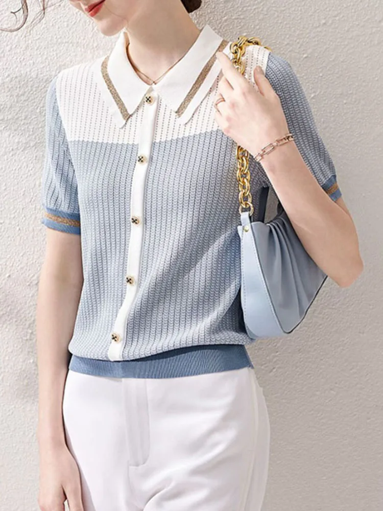 الحرير الجليدي الجوف خارج ort Sve محبوك irt عادية التخسيس الصيف أعلى طوق قاعدة irt Faionable تخفيف Sle #2