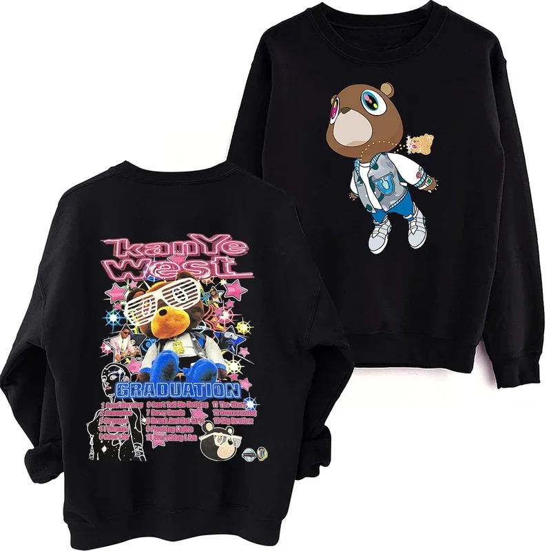 

Kanye West graduation sweatshirt Harajuku hip hop round neck long sleeve oversized hoodie