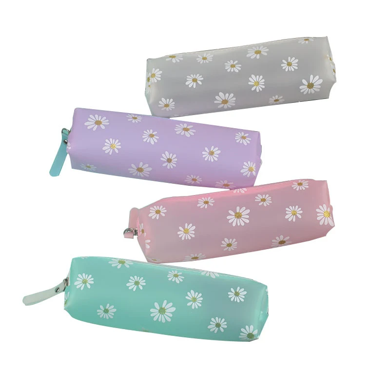 School Supplies Stationery Kawaii Transparent Pencil Case Daisy Gift Estuches School Pencil Box Pencilcase Pencil Bag