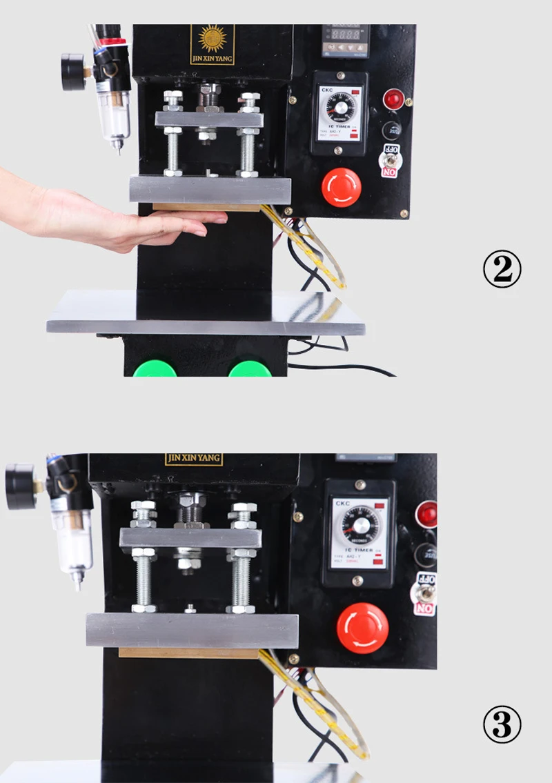 Pneumatische Heißpresse-Stanz maschine, automatische Branding-Ausrüstung, Luft kompressor für Option, Leder prägung, 10x15cm