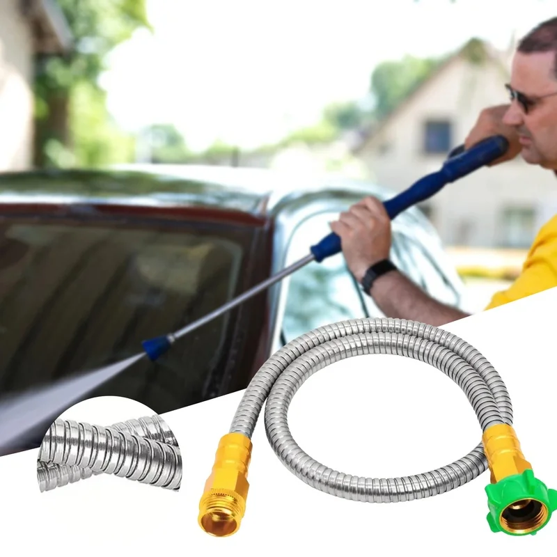 

Flexible Leakproof 304 Stainless Steel Water Hose with Lightweight Aluminum Connector for Garden and Outdoor Cleaning