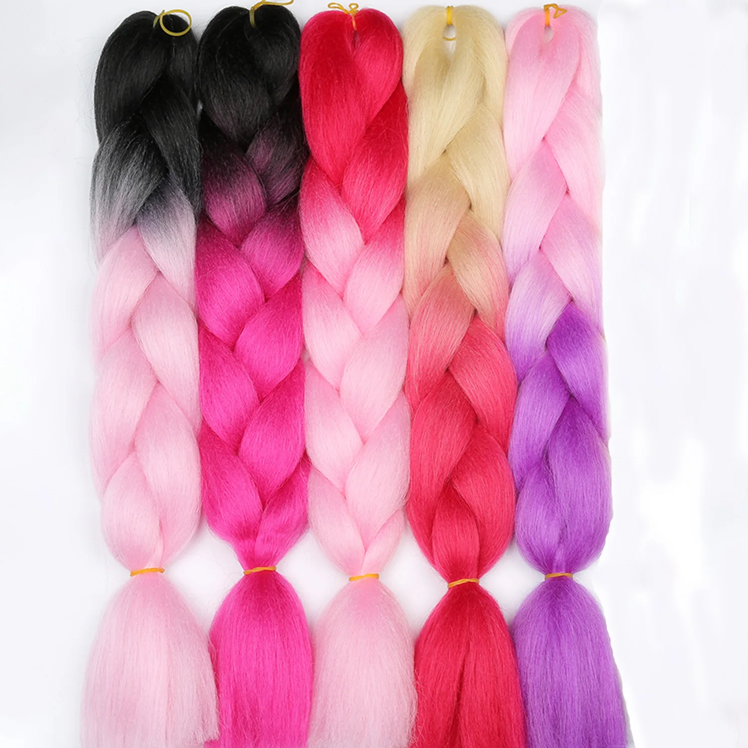 Synthetic Jumbo Braiding Hair Extension 24 " Heat Resistant Fiber In Bulk  Synthetic Jumbo Braids Hair