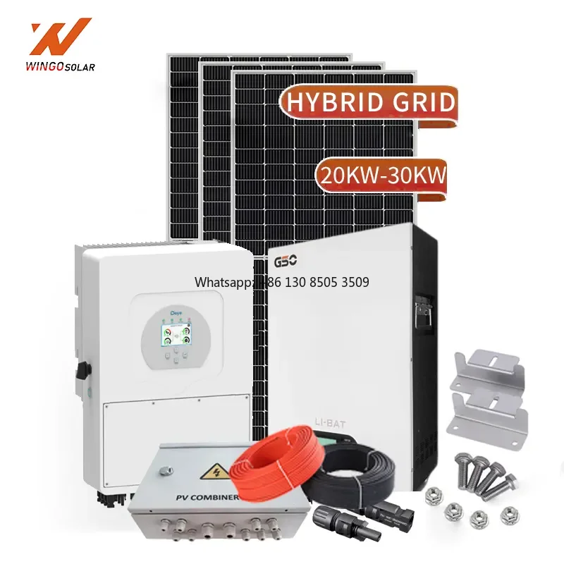 solar system 20kw full set for house Hybrid Solar Storage System 12Kw 20K 120Kwh Solar Lithium Battery System