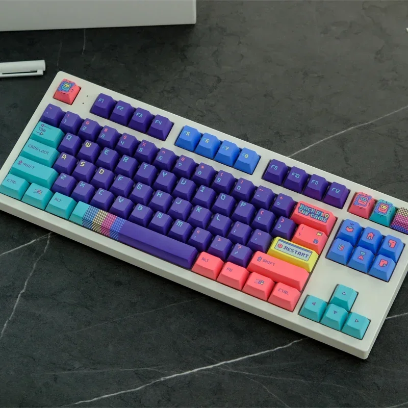 Imagem -04 - Volta no Jogo Keycaps Perfil Cereja 129 Teclas Pbt Sublimação de Tinta Keycap para mx Switch Teclado Mecânico de Jogos de