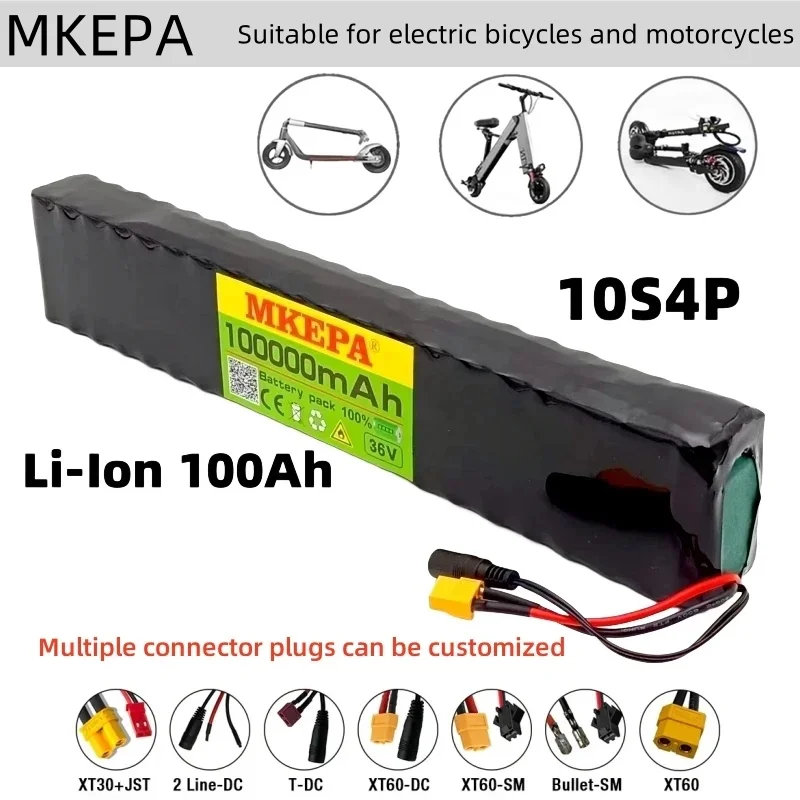 

Литиевая батарея 10S4P 36 в 100000 мАч для электрического скутера, аккумулятор 18650, аккумулятор 36 В Ач для электрического скутера, аккумулятор 36 В