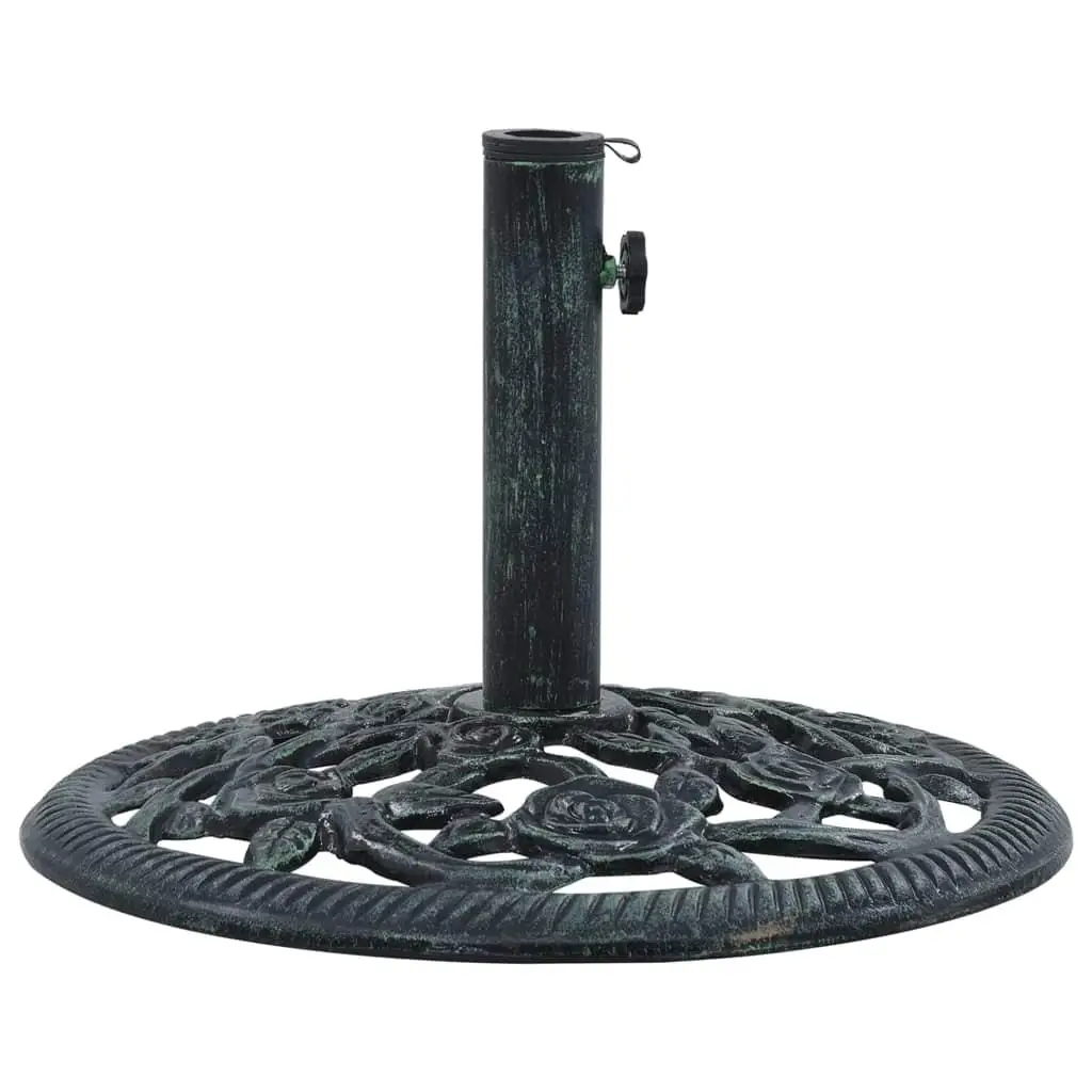 

15.7'' Cast Iron Umbrella Base - 19.8 lbs Green Heavy-Duty Stand for Patio Market Umbrellas