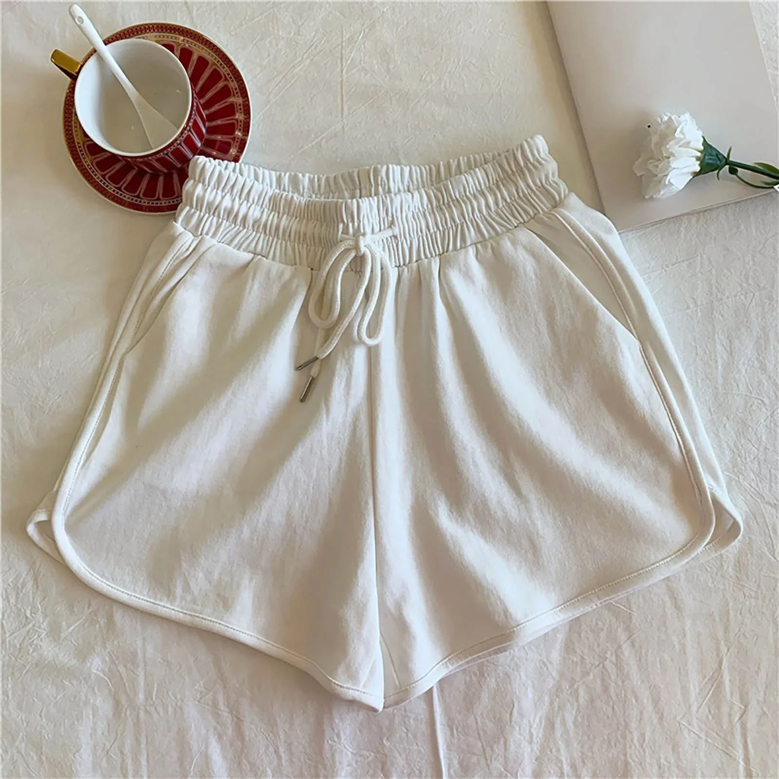 Fashion Stretch Waist Casual Shorts Woman High Waist Black White Shorts Harajuku Beach 2024 Sexy Short Women's Clothing