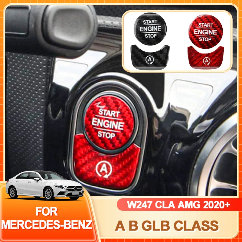 

Interior Stickers Car Styling ENGINE START STOP Switch Buttons Trim Sticker For Mercedes Benz A B GLB Class W177 GLB X247 W247 C