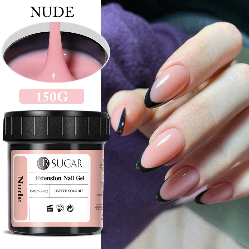 Ur Zucker 150g transparente Nagel verlängerung Gel Gelee weiß hellrosa Acryl Französisch Nail Art UV LED Gel semi permanente Maniküre