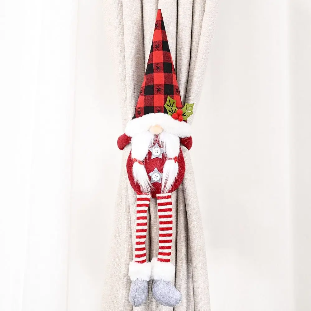 

Cartoon Christmas Curtain Buckle Funny Cute Dwarf Curtain Fastener Non-woven Faceless Doll Curtain Tie Rope New Year Gift