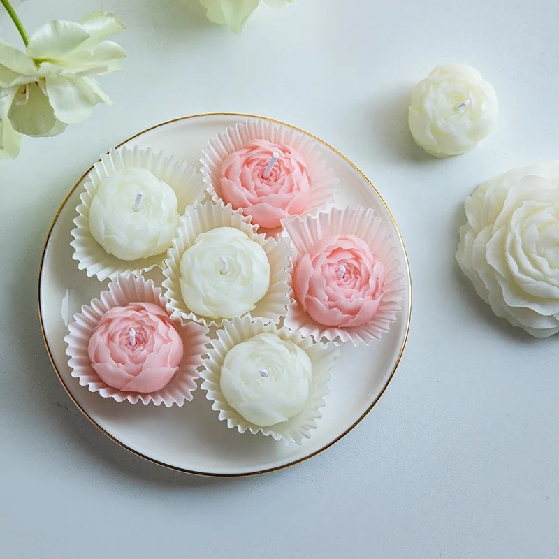 6 pz/scatola Fatti A Mano Fiore di Peonia Aromaterapia Set di Candele Cera di Soia Aromaterapia Decorazione Della Casa Festa della Mamma Regali di San Valentino