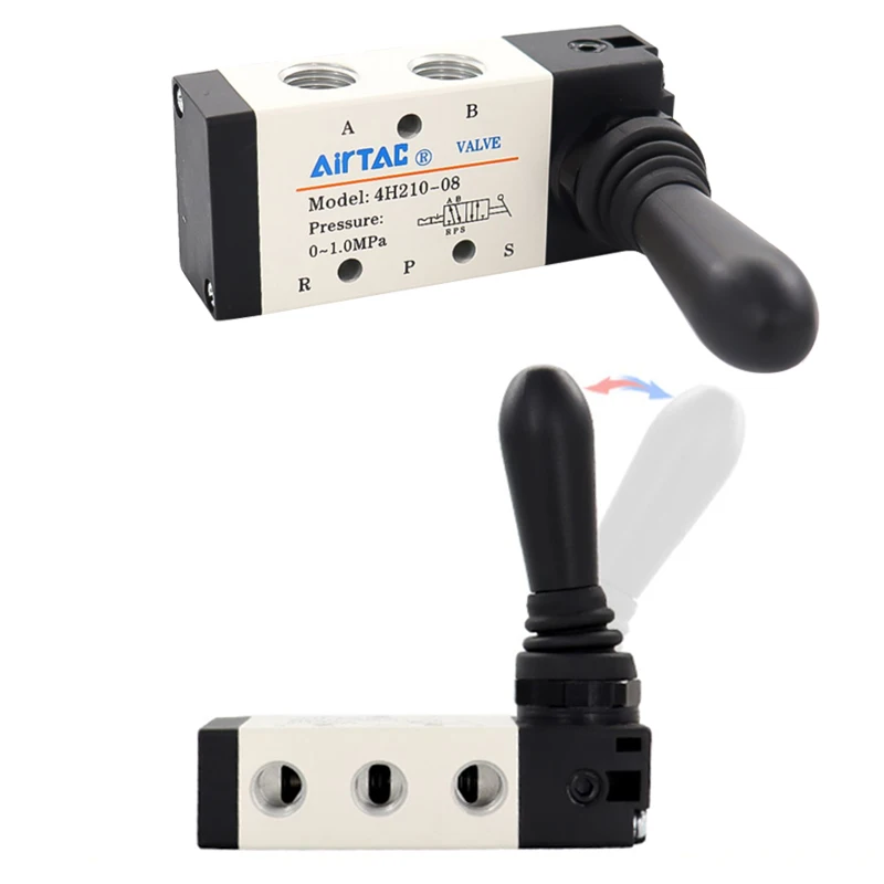 AirTAC Original 4H210-08 4H310-10 4HA310-15 4H230C-08 4HA330C-15 Válvula de control de retorno manual de aire Válvula de palanca manual neumática