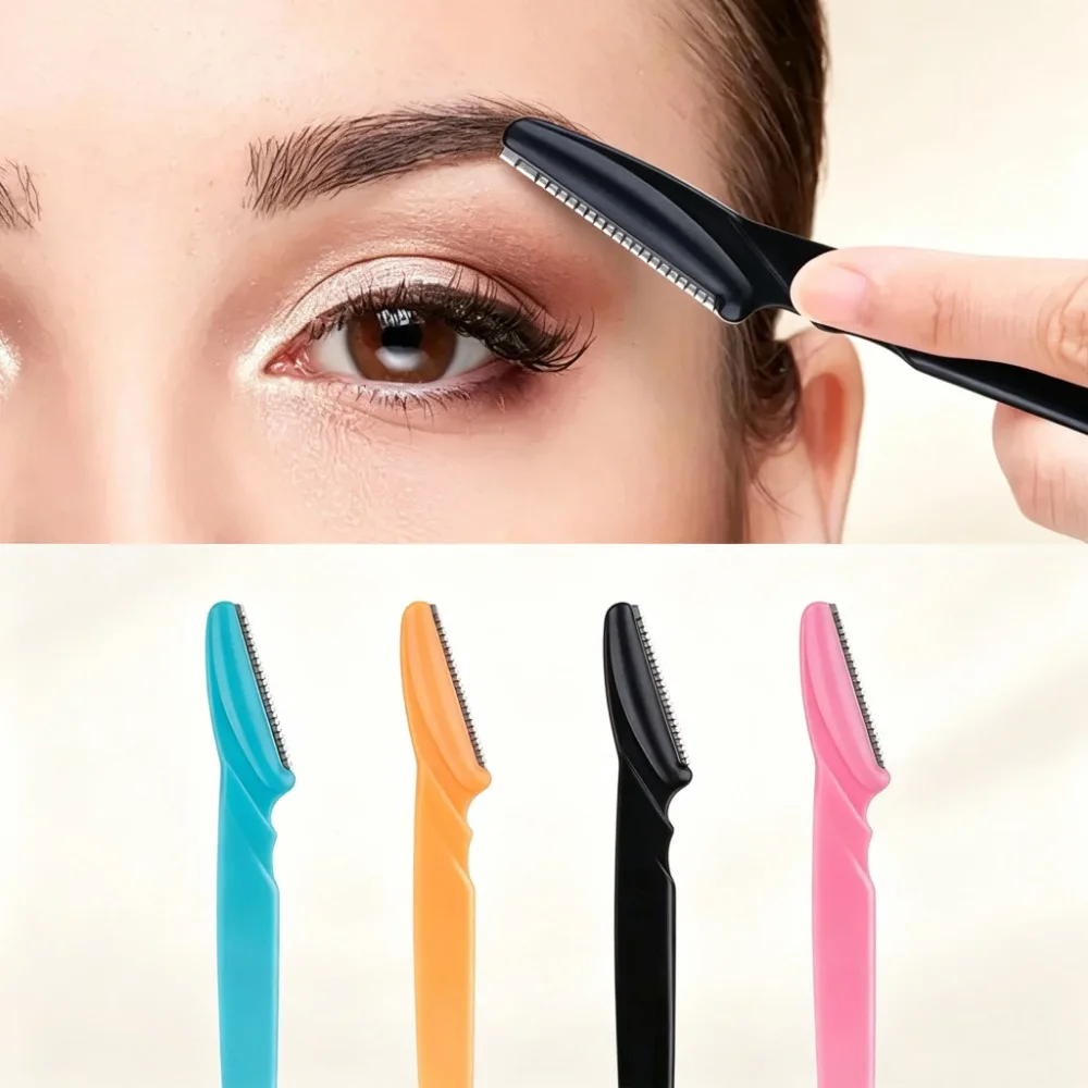 10Pcs Safety Eyebrow Razor Dermaplaning Exfoliating Shaver Precision Trimming Tool with Protective Cover for Women Use Gifts