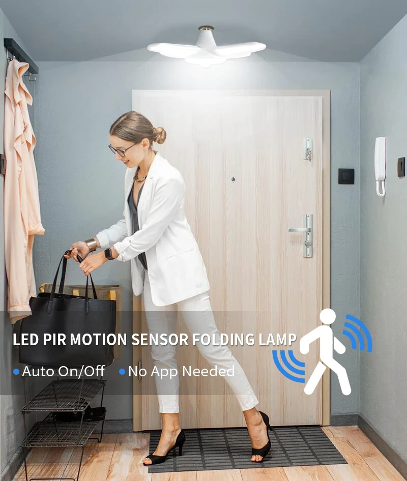 Imagem -02 - Lâmpada Led Sensor de Movimento Night Luz Sensor Pir Auto on e Off Lamp Iluminação de Estacionamento Doméstico E27 110v 220v 28w