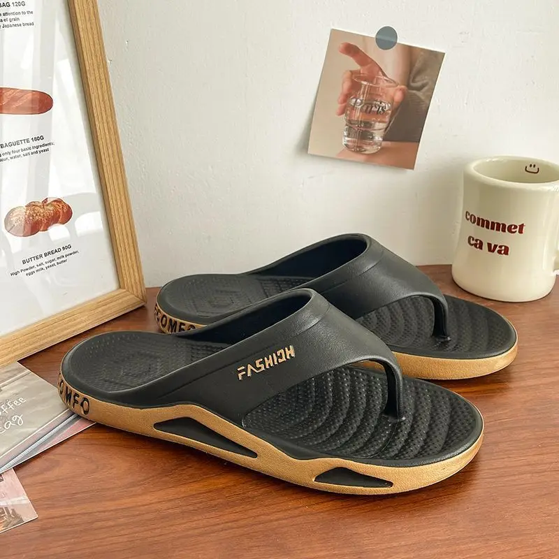 Unisex Summer Flip Flops Color Block Detail Textured Footbed Lightweight Thong Sandals Beach Pool Casual Footwear