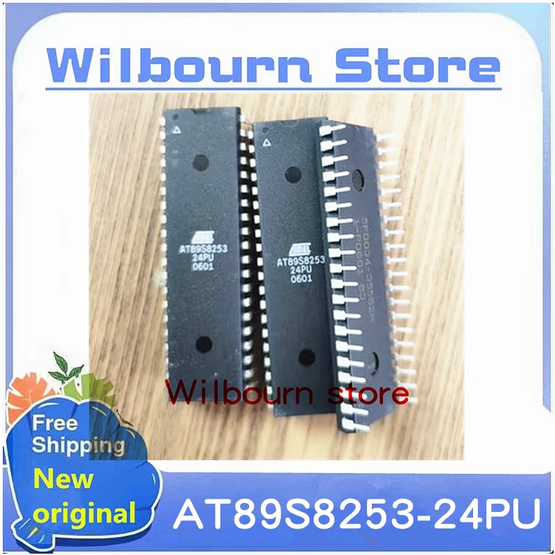 5PCS-10PCS/LOT 100% NEW AT89S8253-24PU  AT89S8253-24U AT89S8253 DIP40 Flash microcontroller chip