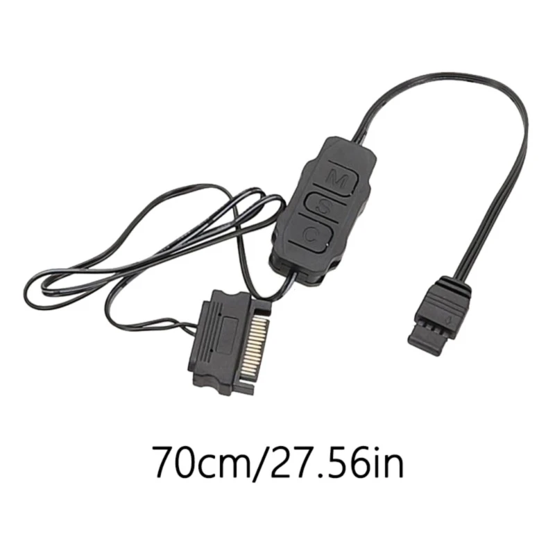 SATAs Power Cable for 5V 3Pin and 12V 4Pin RGBs Fan with Easy Installation PWM 601F