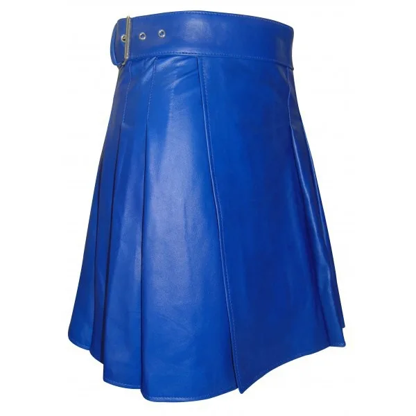 Mens Scottish Black Steampunk Kilts Vintage Gothic Pleated red PU Skirts Vintage Traditional Faux Leather High Waist Kilts view 5