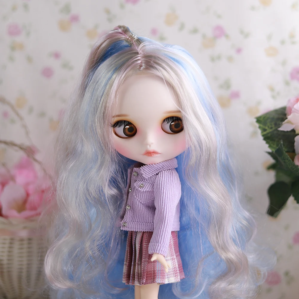 ICY DBS Blythe doll sleepy eyes, matte face，colorful hair nude doll and set doll joint body the gift for boy girl