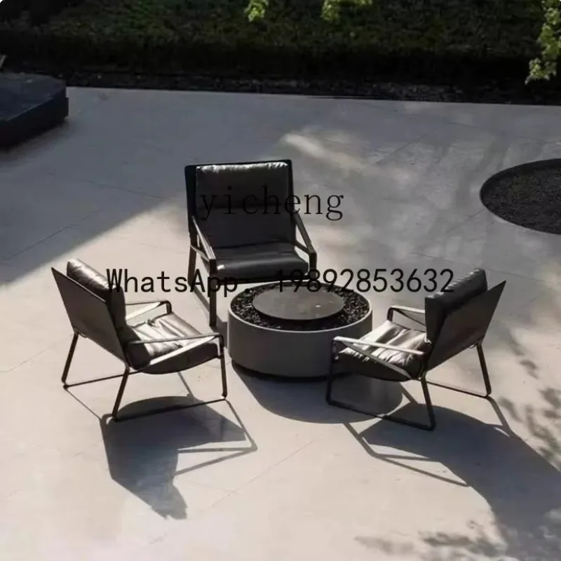 LYY  outdoor sofa waterproof sunscreen courtyard garden light luxury minimalist creative lazy recliner aluminum alloy furniture