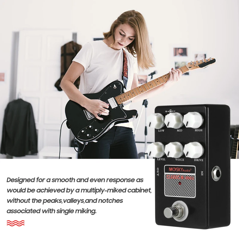 MOSKYaudio CLASSIC M-SHALL Speaker Simulator Cabinet Simulator Guitar Effect Pedal Speaker Simulation for Guitar Bass