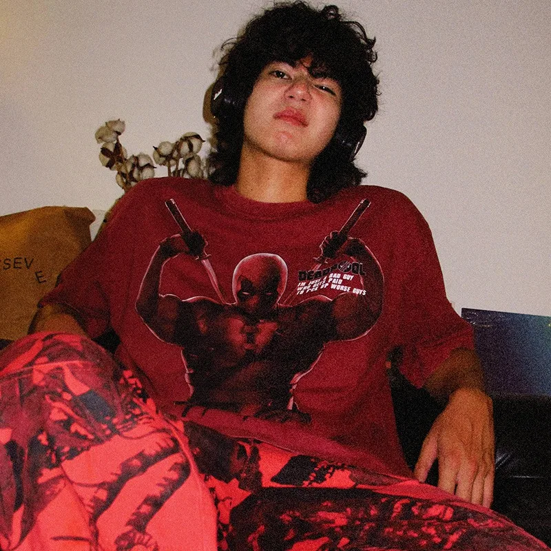 

Marvel Deadpool T-shirt Marvel Savior Wolverine American Print Quick Drying Short Sleeved Shirt