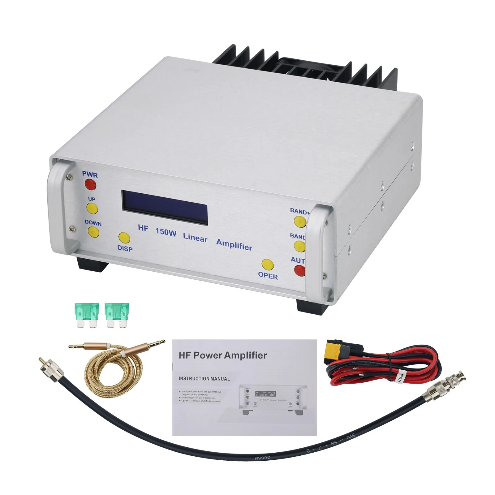 

HF Linear Power Amplifier 150W 1.8-30MHz Full Digital Power Ham Radio Amplifier with High Temperature SWR Protection