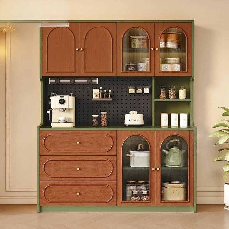 Solid wood dining side cabinet Locker Living room color matching high dining side cabinet