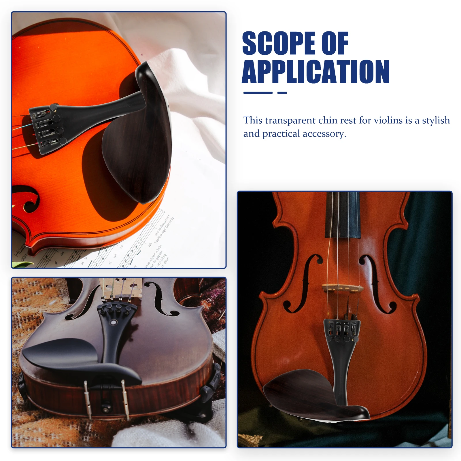 

Violin Chin Rest Accessories Shoulder Sponge Pads Acrylic Parts with Adjustable