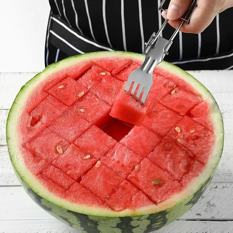 Stainless Steel Non-Slip Watermelon Slicing Knife Fruit Slicing And Clipping Cutter Kitchen Manual Fruit And Vegetable Cutter