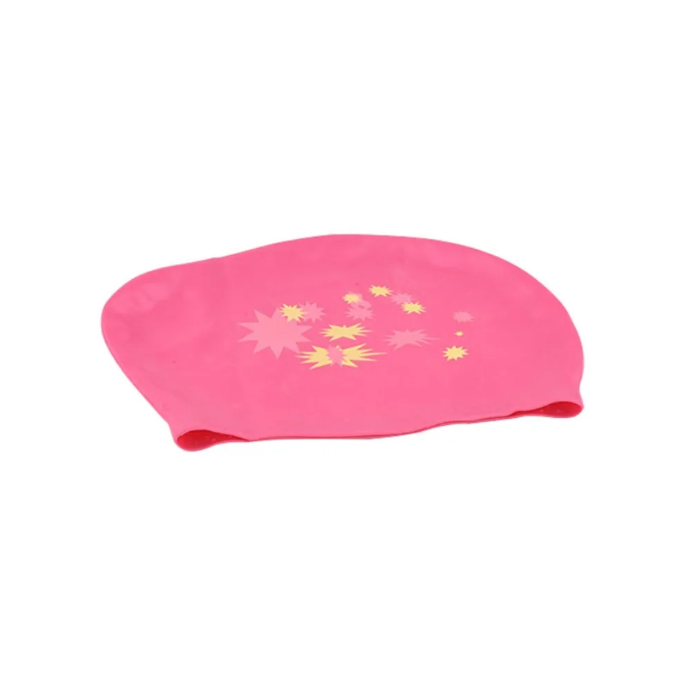 Fashionable Silica Gel Long Hair Swimming Cap Star Pattern Elastic Silicone Swimming Cap Large Size Waterproof Swim Gear Adult